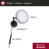 LED Kosmetikspiegel Masua IP44 White Switch 55lm 230V 4W Schwarz matt Bild 5