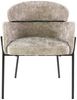 Armstuhl Vura 2er-Set mit Chenille-Bezug und Metallgestell, Sand Bild 4