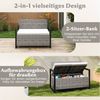 COSTWAY Gartenbank, mit verstecktem Stauraum und Kissen, Rattan, bis 360 kg Bild 3