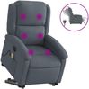 vidaXL Massagesessel mit Aufstehhilfe Elektrisch Dunkelgrau Samt 3204334 Bild 2