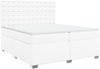 vidaXL Boxspringbett mit Matratze Weiß 200x200 cm Kunstleder Bild 3