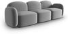 Micadoni Sofa Blair 3-Sitzer Samtstoff Hellgrau Bild 2