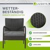 Juskys Polyrattan Gartenmöbel-Set Trinidad – Balkonmöbel-Set mit Tisch, Sofa & 2 Stühlen – Sitzgruppe für 4 Personen Schwarz mit Auflagen Dunkelgrau Bild 3