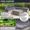 BRAST Gartenmöbel Lounge Sofa Couch Set Oase Grau Poly-Rattan für 4 Personen Bild 5
