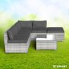 BRAST Gartenmöbel Lounge Sofa Couch Set Oase Grau Poly-Rattan für 4 Personen Bild 2