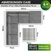 BRAST Gartenmöbel Lounge Sofa Couch Set Oase Grau Poly-Rattan für 4 Personen Bild 4