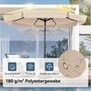 Puluomis Sonnenschirm Balkonschirm Strandschirm Gartenschirm Neigbar UPF 30+ mit Kurbel, 8 Rippen Windbeständig bis 15km/h Ohne Schirmtänder Bild 2