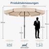 Puluomis Sonnenschirm Balkonschirm Strandschirm Gartenschirm Neigbar UPF 30+ mit Kurbel, 8 Rippen Windbeständig bis 15km/h Ohne Schirmtänder Bild 4