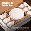 MUVELL Espressotasse 6x Espressotassen & Untertassen Set 0,8 cm dickwandig, weiß, 6-tlg, Keramik, 60 ml weiß Bild 3