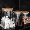 Elegante Vorratsbehälter aus Borosilikatglas 3er Set mit luftdichtem Holzdeckel Bild 4