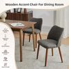 GarveeMore Esszimmerstuhl 2er-Set,Leinen gepolsterter Esszimmerstuhl mit Holzbeinen,Ohrensessel, Küchenstühle mit dicken Kissen für Esszimmer, Wohnzimmer Bild 3