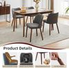 GarveeMore Esszimmerstuhl 2er-Set,Leinen gepolsterter Esszimmerstuhl mit Holzbeinen,Ohrensessel, Küchenstühle mit dicken Kissen für Esszimmer, Wohnzimmer Bild 4