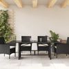 vidaXL Gartentisch mit Glasplatte Schwarz 190x80x75 cm Poly Rattan 365602 Bild 3