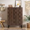 Schuhschrank aus Spanplatte mit verstellbaren Einlegeböden, 80x35,5x110 cm, Holzoptik dunkel Bild 2