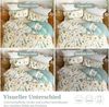 Bettwäsche 200x200 Baumwolle Leinenartig Pflanzenmuster ÖkoTex Allergiker Bild 5