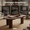 skølm 'Máni' Couchtisch in organischer Form, Eichenholz lackiert, Walnuss Optik, Beistelltisch für Wohnzimmer Bild 5