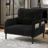 LVHOM Sessel mit Seitentaschen, Relaxsessel Cordstoff, Polstersessel Lehnstuhl Wohnzimmersessel mit Metallbeine, Grau Bild 2