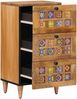vidaXL Sideboard mit Schubladen Natur 40 x 33 x 75 cm Massivholz Mango 4018283 Bild 2