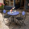 HTI-Living Garten-Essgruppe Sitzgruppe Metall Bistro Set mit Motiv Mosaik für Balkon und Terrasse, (Set, 3-tlg, 1 Tisch 2 Stühle), Sitzgruppe Essgruppe Balkonset Bild 5