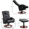 Flieks Relaxsessel mit Hocker, Massagesessel mit 10 Vibrationspunkte, 360° Drehung, Liegesessel mit Liegefunktion, Kunstleder, Schwarz Bild 4