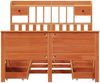 vidaXL Massivholzbett mit Regal ohne Matratze Wachsbraun 150x200 cm 3308920 Bild 4