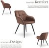tectake Esszimmerstuhl Stuhl Marilyn, Samtoptik, gesteppt (Set, 6 St), Extra weicher Samtbezug mit elegantem Steppmuster Bild 2