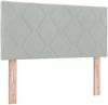 vidaXL Boxspringbett mit Kopfteil Hellgrau 200 x 90 cm Samt 3341504 Bild 5
