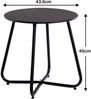 Beistelltisch Outdoor Balkontisch Rund Metall Wetterfest Schwarz Bild 3