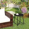 Beistelltisch Outdoor Balkontisch Rund Metall Wetterfest Schwarz Bild 4