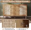 Novelux Kommode Landhausstil 120 x 40 x 75 cm mit 3 Schubladen & 2 Türen – MDF Eichefarben, Metallbeine, Kippsicherung, Sideboard für Wohnzimmer, Küche & Flur Bild 4