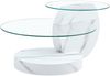 Couchtisch H 44 x T 90 x B 70 cm mit Sicherheitsglas, MDF in weißer Marmoroptik, 2 Ebenen Bild 4
