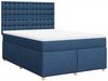 vidaXL Boxspringbett mit Matratze Blau 160x200 cm Stoff 3293651 Bild 3
