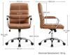 Yaheetech Bürostuhl mit Wippfunktion, verstellbare Sitzhöhe (46-56 cm), Kunstleder, 61,5 x 60 x 93 - 103 cm, Rostbraun Bild 3
