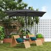 Freiarmschirm, Gartenschirm, verstellbares Dach, 8 Streben, Kreuzfuß, Kurbelgriff, 2,5 x 2,5 m, dunkelgrau Bild 4