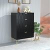 UEV Kommode mit 4 Schubladen, Sideboard für Schlafzimmer,Wohnzimmer (Mehrzweckschrank aus Holz, 60 x 34 x 91 cm), Aufbewahrungskommode, Schrank für Wohnzimmer,Schlafzimmer,Flur Bild 3