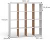 Raumteiler Karree Weiß/Goldkraft Eiche 142.4 x 143 cm Vicco Bild 2