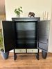 Chinesischer Hochzeitsschrank schwarz-oliv vintage verziert Schrank Kommode Sideboard Lowboard asiatisch orientalisch Fernost shabby-chic Landhaus Bild 4
