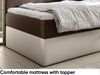 MEBLINI Kinderbett mit Bettkasten GARETH 3 100x200 Rechts – H3/Braun Samt Gepolstert Einzelbett mit Matratze - Polsterbett mit Stauraum - Bett mit Kopfteil – Stauraumbett Bild 4