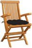 vidaXL Gartenstühle mit Schwarzen Kissen 3 Stk. Massivholz Teak 3062536 Bild 2