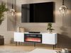 TV-Lowboard Likade 180 2D mit Elektrische Kamin mit 2 Drehtüren (Farbe: Weiß) Bild 2