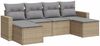 vidaXL 6-tlg. Garten-Sofagarnitur mit Kissen Beige Poly Rattan 3251656 Bild 2