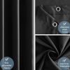 Duschvorhang 120x180 Textil Badvorhang Polyester Schwarz wasserabweisend Bild 3
