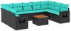 vidaXL 10-teiliges Gartensofa-Set mit Kissen, schwarzes Polyrattan 3224706 Bild 2