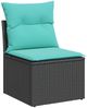 vidaXL 10-teiliges Gartensofa-Set mit Kissen, schwarzes Polyrattan 3224706 Bild 4