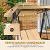 MC Star Hollywoodschaukel Hollywoodschaukel. 2-Sitzer Gartenschaukel mit verstellbarem Dach, bis 220 kg belastbar. 138 x 106 x 174 cm. Beige Bild 3