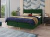 Boxspringbett Gold mit 2 Bettkästen und Topper - Doppelbett, Bonell-Matratze, Polsterbett, Bett mit Matratzentopper, Schlafzimmer, Velours Stoff (Grün (Manila 35), 140 x 200 cm) Bild 1