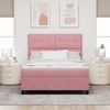 vidaXL LED Boxspringbett mit Kopfteil Rosa 160 x 200 cm Samt 3343327 Bild 4