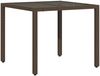 vidaXL Gartentisch mit Glasplatte Braun 90x90x75 cm Poly Rattan 365587 Bild 2