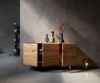 Sideboard Anaya 145 cm Akazie Natur 3 Türen L-Fuß Edelstahl Bild 5
