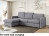 MEBLINI Schlafcouch mit Bettkasten - Ecksofa mit Schlaffunktion - Sofa mit Relaxfunktion und Kopfstützen - Couch L-Form - Eckcouch - Wohnlandschaft - EMERALD - 215x167x84cm - Dunkelgrau Webstoff Bild 3